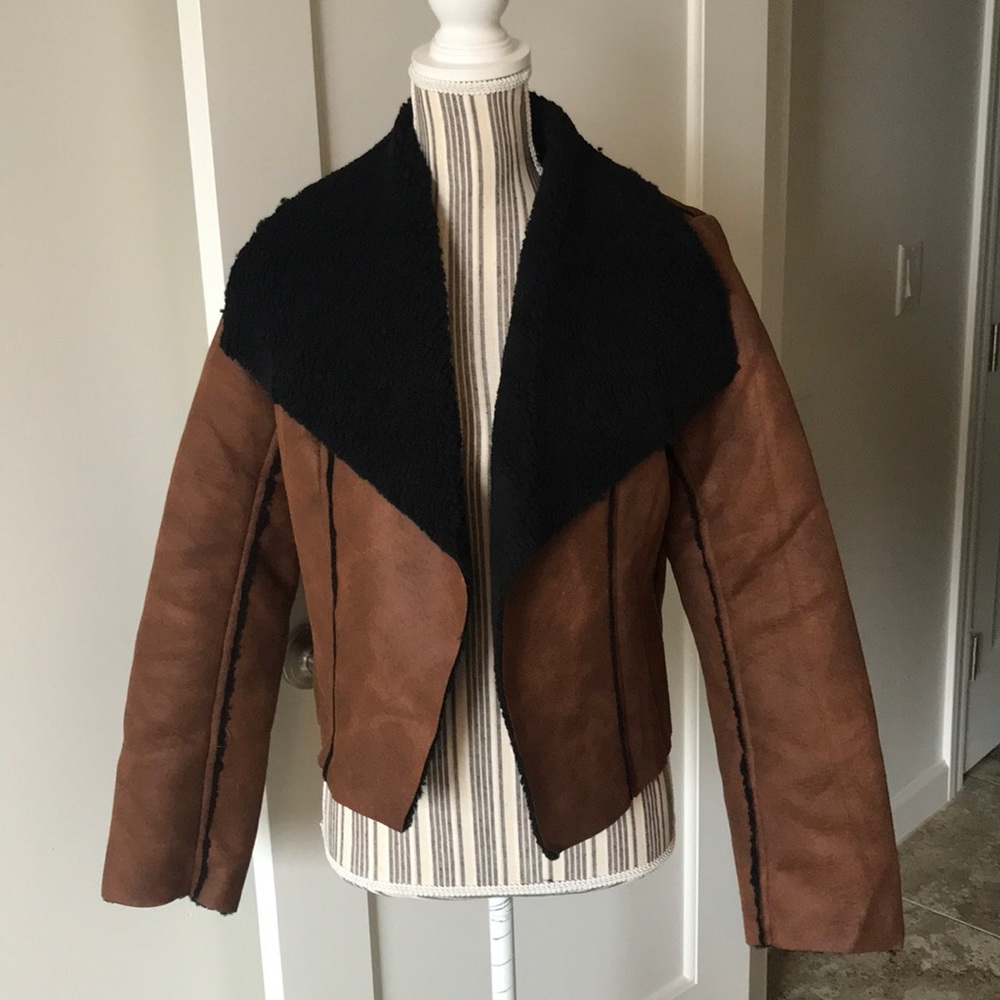 ❄️ 🍁 🎄Ladies Black & Brown Sherpa jacket - Picture 5 of 8